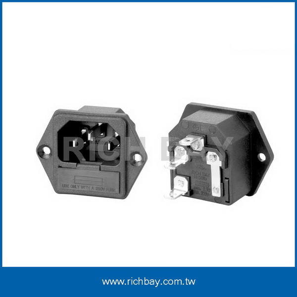 IEC 60320 C14 AC Inlet+Fuse holder ( Screw type )